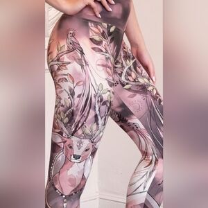 Eagle Rock Werkshop Forest Deer Athleisure Yoga Leggings Small